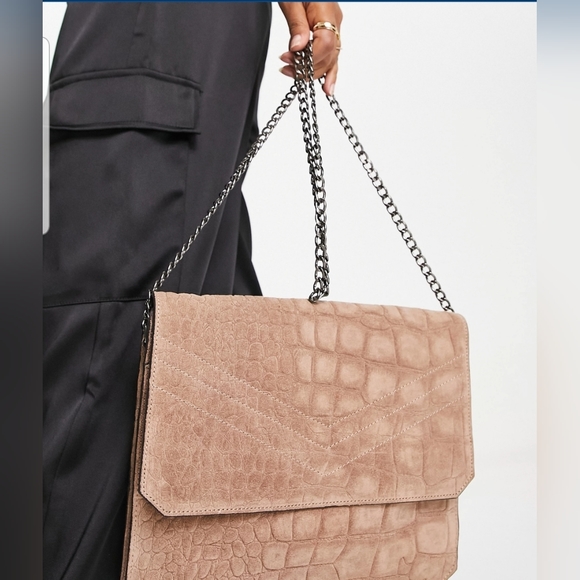 Urbancode Bags Urbancode Leather Croc Crossbody Bag In Taupe Poshmark